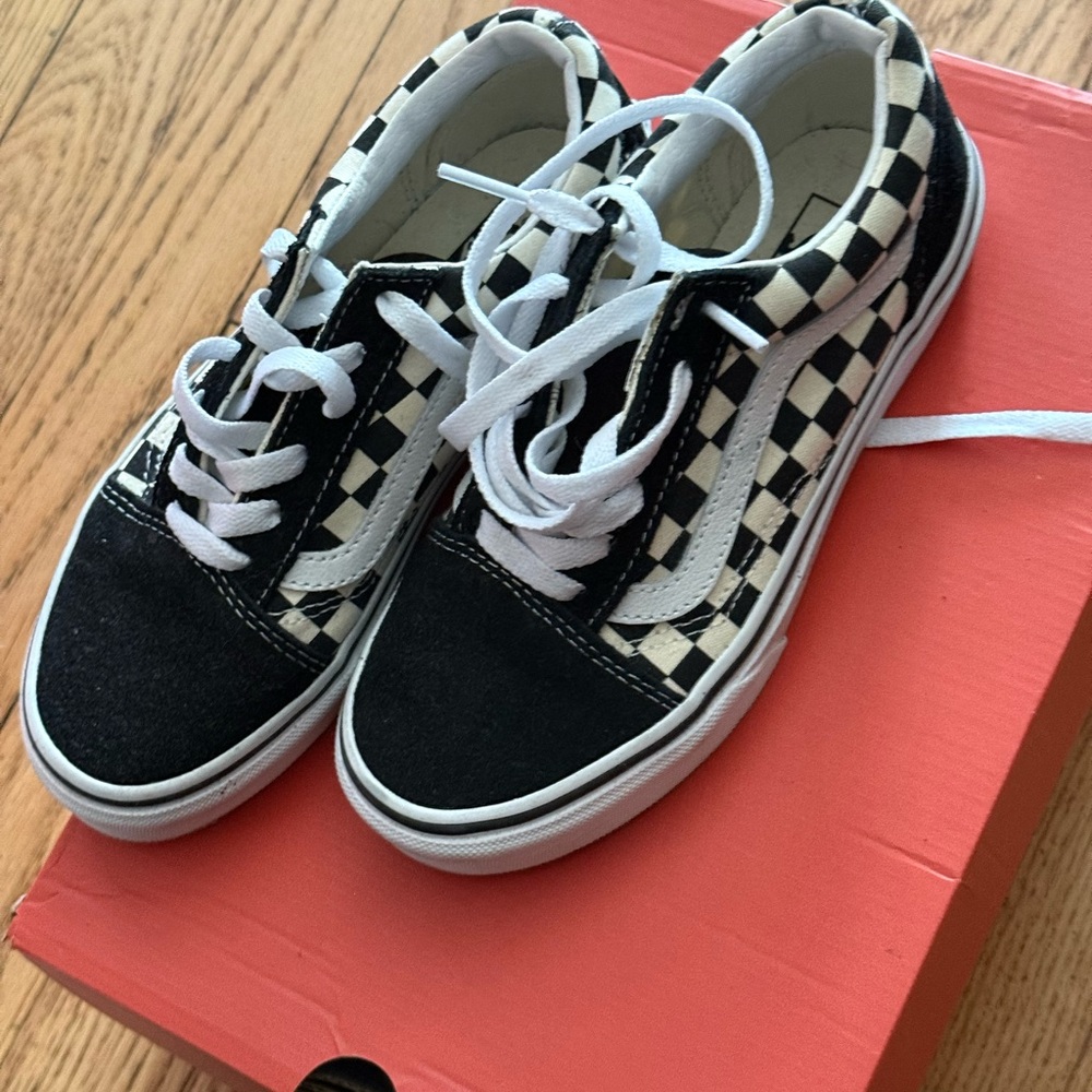 Vans Kids Black and White Checkered Sneakers